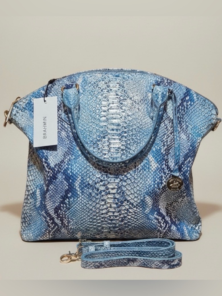 Brahmin Large Duxbury Joyful Oceangrove Genuine Leather Satchel Nwt